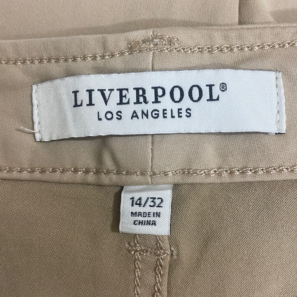 LIVERPOOL Relaxed-fit Cropped Khaki Pants Women's Size 14/32 - Picture 9 of 10